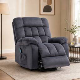 STILVORA Electric Lift Recliner Chair with Massage, Heat & USB in Grey - thumbnail 1