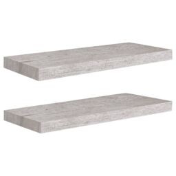 Berkfield Home Floating Wall Shelves 2 pcs Concrete Grey 60x23.5x3.8 cm MDF - thumbnail 2