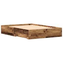 Berkfield Home Bed Frame with Drawers Old wood Engineered wood 140 x 190 cm in Brown - thumbnail 8