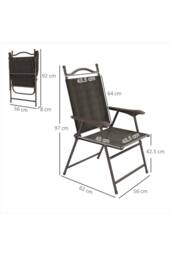 ERGOVEXA Set of Two Folding Garden Chairs, Dark Brown - thumbnail 2