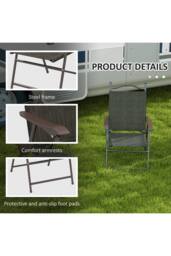ERGOVEXA Set of Two Folding Garden Chairs, Dark Brown - thumbnail 3