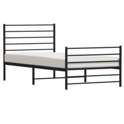Berkfield Home Metal Bed Frame with Headboard & Footboard Black 107x203 cm - thumbnail 4