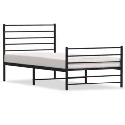 Berkfield Home Metal Bed Frame with Headboard & Footboard Black 107x203 cm - thumbnail 2