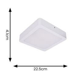 ValueLights Lacey Square IP44 Bathroom Flush or Recessed Integrated LED Ceiling Light in White - thumbnail 6