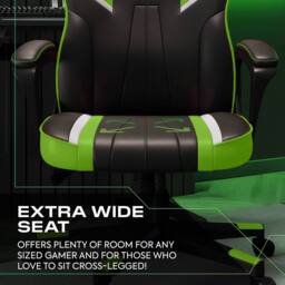 X Rocker Tempest Ergonomic PC Office Gaming Chair with Extra Wide Seat in Green - thumbnail 3