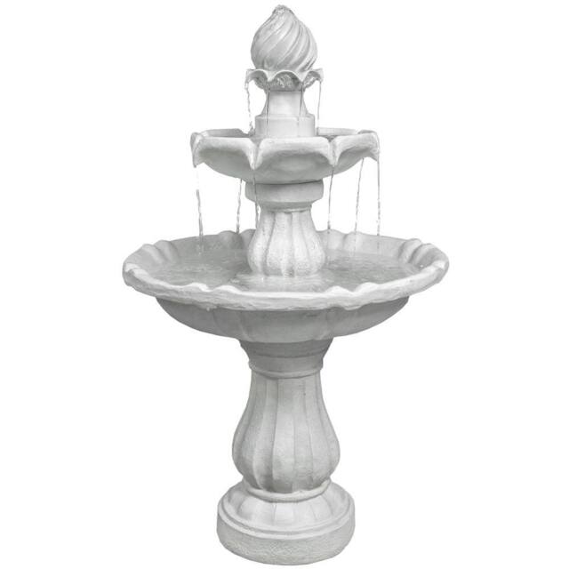 MDA Designs ARUNA Elegant 3-Tier Outdoor Water Fountain in White - image 1