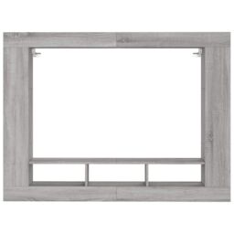Berkfield Home TV Cabinet Grey Sonoma 152x22x113 cm Engineered Wood - Size: 152 x 22 x 113 cm - thumbnail 4