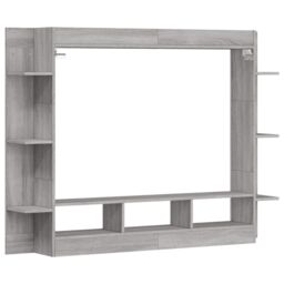 Berkfield Home TV Cabinet Grey Sonoma 152x22x113 cm Engineered Wood - Size: 152 x 22 x 113 cm - thumbnail 6