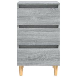 Berkfield Home Bed Cabinet with Solid Wood Legs Grey Sonoma 40x35x69 cm - Size: 40 x 35 x 69 cm - thumbnail 6