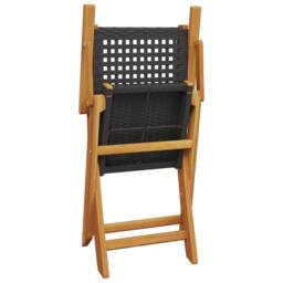 Berkfield Home Beautiful Garden Chairs 2 pcs Black Solid Wood Acacia & Poly Rattan - thumbnail 8