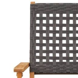 Berkfield Home Beautiful Garden Chairs 2 pcs Black Solid Wood Acacia & Poly Rattan - thumbnail 9
