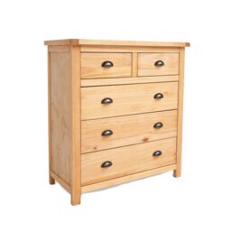 Cabinet Bits Lugo 5 Drawer Chest of Drawers Brass Cup Handle in Light Brown - thumbnail 2