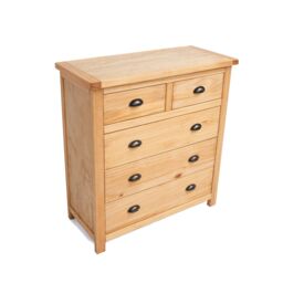 Cabinet Bits Lugo 5 Drawer Chest of Drawers Brass Cup Handle in Light Brown - thumbnail 3