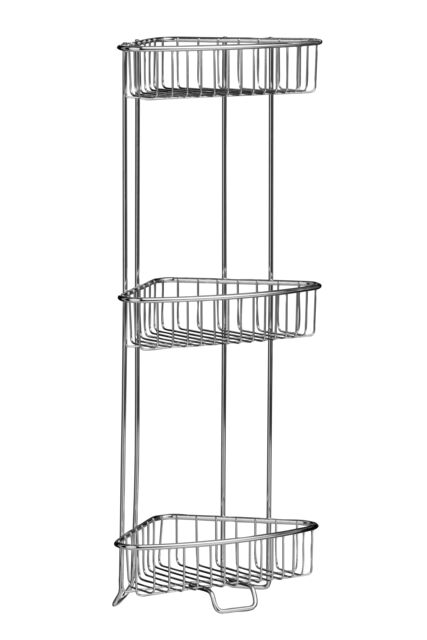Orsina 3 Tier Chrome Corner Storage Caddy in Silver - image 1