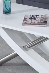 Modernique MDF Gloss Finish Side End Table in White - thumbnail 2