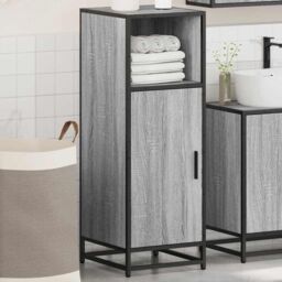 Berkfield Home Bathroom Cabinet Grey Sonoma 35x37.5x100 cm Engineered Wood - thumbnail 4