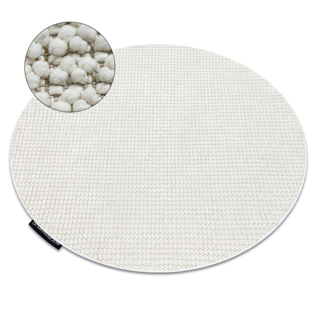 RugsX Casablanca Loop Rug in White - Size: 80 cm diameter - image 1