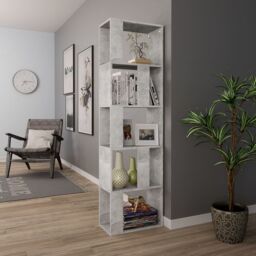 Berkfield Home Book Cabinet/Room Divider Concrete Grey 45x24x159 cm Engineered Wood - Size: 45 x 24 x 159 cm - thumbnail 4