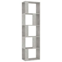 Berkfield Home Book Cabinet/Room Divider Concrete Grey 45x24x159 cm Engineered Wood - Size: 45 x 24 x 159 cm - thumbnail 2