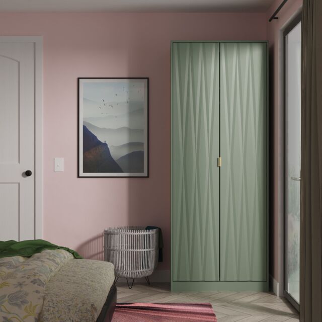 Ready Assembled 2 U Dallas 2 Door Wardrobe (Ready Assembled) in Pale Green - Size: Large - image 1