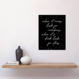 "Artery8 When It's Dark Look For Stars Modern Motivational Wall Art Print in Black - Size: W18"" x H24""" - thumbnail 4