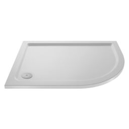 Balterley Premium Slip Resistant Offset Quadrant Shower Tray Right Hand - Anti-Slip Stone Bathroom Base in White