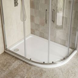 Balterley Premium Slip Resistant Offset Quadrant Shower Tray Right Hand - Anti-Slip Stone Bathroom Base in White - thumbnail 7