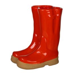 Dibor Red Green Wellington Large Ceramic Indoor Outdoor Flower Pot Garden Planter Pot H29.5 x W24cm - thumbnail 2