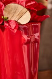 Dibor Red Green Wellington Large Ceramic Indoor Outdoor Flower Pot Garden Planter Pot H29.5 x W24cm - thumbnail 5