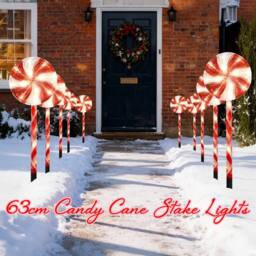 Shatchi Red Lollipop Candy Cane Lights Set of 4 - 72 LED, 63cm, 8 Modes - Size: 2 Pack - thumbnail 4