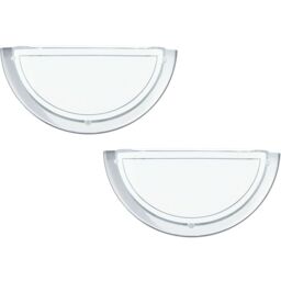 Loops 2 PACK Wall Light Colour Chrome Shade White Clear Glass Painted Bulb E27 1x60W