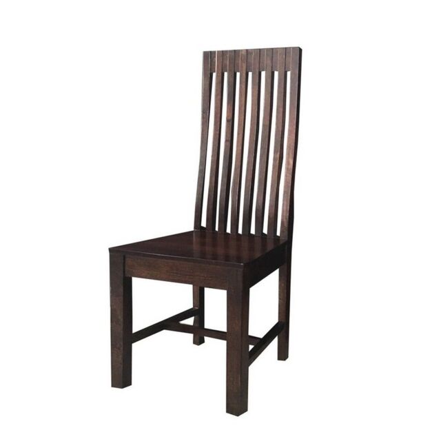 Jaipur Furniture Ltd Geneva Long Back Solid Seat Chair (Set of 2) - Mango Wood - Dark Finish in Brown - image 1
