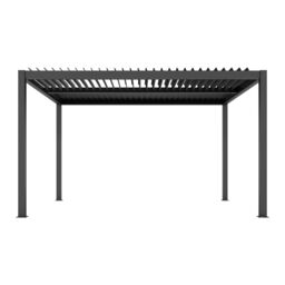 Agadon Aluminium Pergola Shading System with LED Lights & Motorised Slats in Dark Grey - thumbnail 4