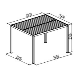 Agadon Aluminium Pergola Shading System with LED Lights & Motorised Slats in Dark Grey - thumbnail 5