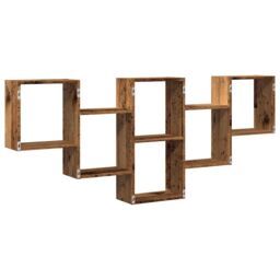 Berkfield Home Wall Shelf Old Wood 159x18x66 cm Engineered Wood in Brown - Size: 159 x 18 x 66 cm - thumbnail 6