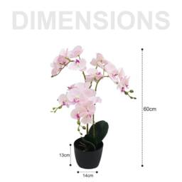 EONLION Artificial 60CM Orchid Tree Fake Plant in Pink - Size: 100 cm - thumbnail 2