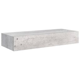 Berkfield Home Wall Drawer Shelves 2 pcs Concrete Grey 60x23.5x10cm MDF - Size: 60x23.5x10 cm - thumbnail 4