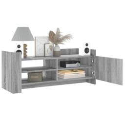 Berkfield Home TV Cabinet Grey Sonoma 100x35x40 cm Engineered Wood - Size: 100 x 35 x 40 cm - thumbnail 3