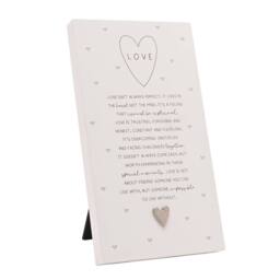 Moments Standing Verse Plaque Love in White - thumbnail 1