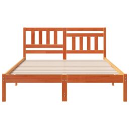 Berkfield Home with Headboard Wax brown 140 x 190 cm Solid pine wood - thumbnail 6