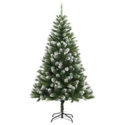 Berkfield Home Beautiful Artificial Hinged Christmas Tree with Flocked Snow 180 cm in Green - thumbnail 3