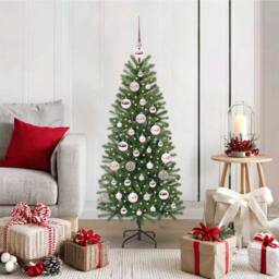 Berkfield Home Artificial Christmas Tree with 150 LEDs Green 120 cm PE & PVC - thumbnail 1