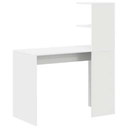 Berkfield Home White White Writing Desk White MDF Compact Decorative Inlays - thumbnail 7