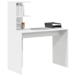 Berkfield Home White White Writing Desk White MDF Compact Decorative Inlays