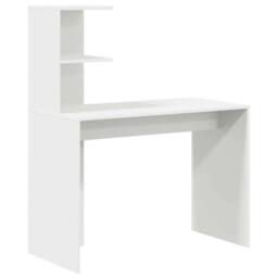 Berkfield Home White White Writing Desk White MDF Compact Decorative Inlays - thumbnail 3