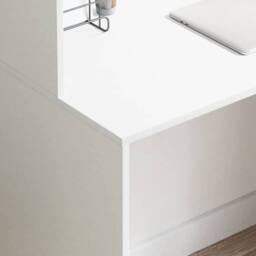 Berkfield Home White White Writing Desk White MDF Compact Decorative Inlays - thumbnail 4