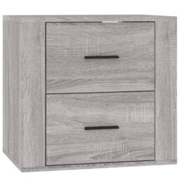 Berkfield Home Wall-mounted Bedside Cabinet Grey Sonoma 50x36x47 cm - Size: 50 x 36 x 47 cm - thumbnail 2