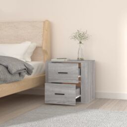 Berkfield Home Wall-mounted Bedside Cabinet Grey Sonoma 50x36x47 cm - Size: 50 x 36 x 47 cm - thumbnail 4
