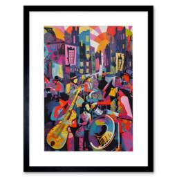 "Artery8 New Orleans Jazz Festival Street Musicians Music City Framed Art - Size: W12"" x H16""" - thumbnail 1