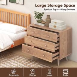 VOGREX Freestanding Anti-Tip Clothes Dresser Organizer in Natural - thumbnail 5